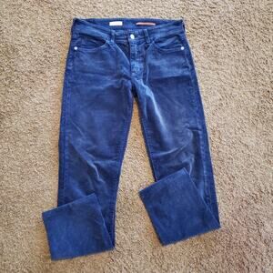 Pilcro Letterpress Anthro Slim Boyfriend Crop Corduroy Blue Pants 27